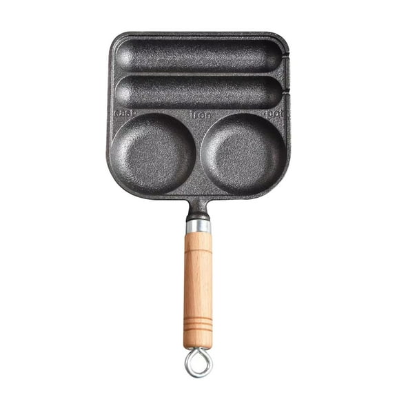 Sausage and Eggs Pan, Hot Dog Presser Maker, 4 Cavity, DIY Nonstick Cast Iron Corn Dog Grill Pan for Outdoor, BBQ, All Stovetop Cooking Baking