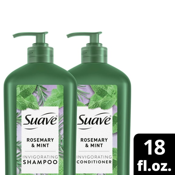 Sauve Professionals Rosemary and Mint Invigorating Shampoo and Conditioner Paraben free and Dye free for Dry and Damaged Hair 18 oz, 2 Count