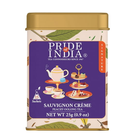 Pride of India Sauvignon Crème Peachy Oolong Tea, Pack of 2