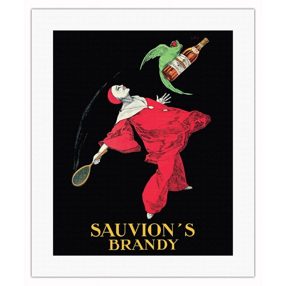 Sauvion’s Brandy - Vintage French Advertising Poster by Joseph Stall c.1925 - Fine Art Rolled Canvas Print 16in x 20in
