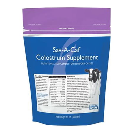 Sav-A-Caf 01-7514-0210 Calf Colostrum Nutritional Supplement, 16-oz. - Quantity 12