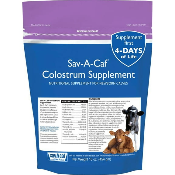 Milk Products Sav-A-CAF, 16 oz, Colostrum Supplement