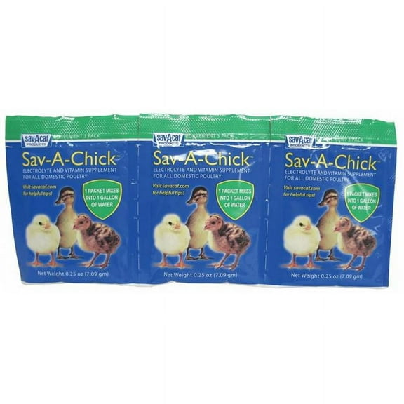 Sav-A-Chick Electrolyte and Vitamin Supplement for Poultry .25 ounces 3 Packets