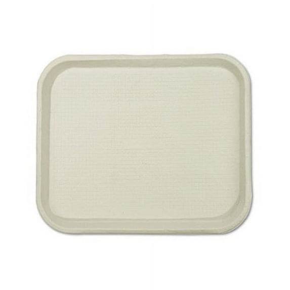 Savaday Molded Fiber Food Trays 1-Compartment, 9 x 12 x 1, White, 250/Carton