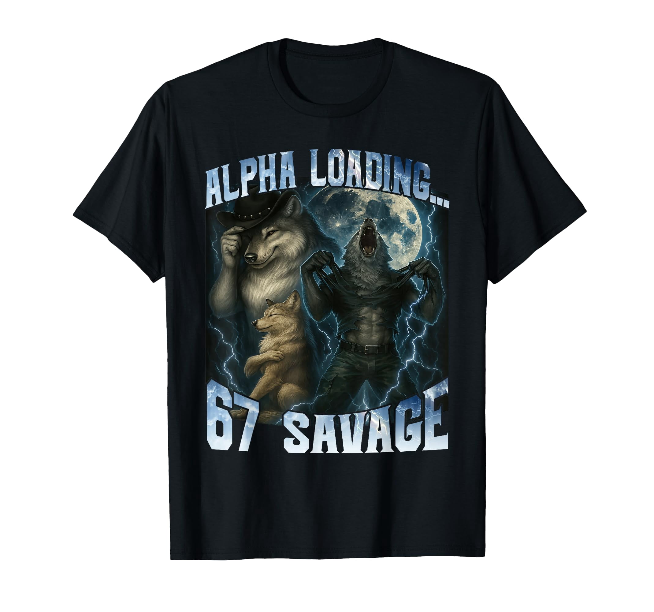 Savage Alpha Wolf and Bear Graphic T-Shirt for Meme Lovers and Gen Z ...