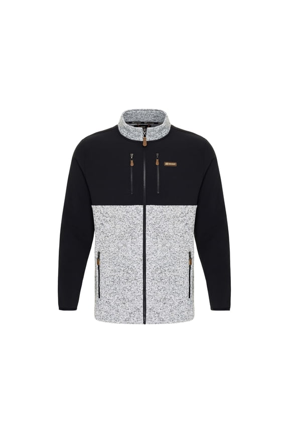 Sweater Fleece Jacket - Men's, Grey/Black, Small