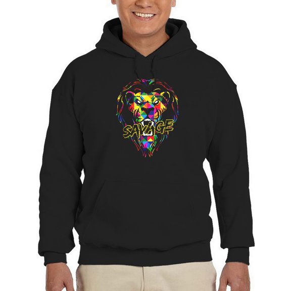 Savage Artistic Lion Hoodie Men -GoatDeals Designs, Male Medium
