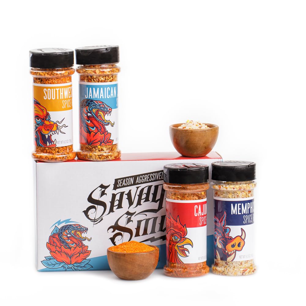 Savage Barbecue Seasonings, Rubs Spices Awesome BBQ Gift Set