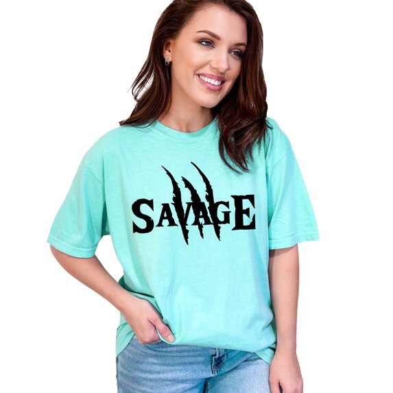Savage Claw Marks Design, Chalky Mint Comfort Colors T-Shirt, Large