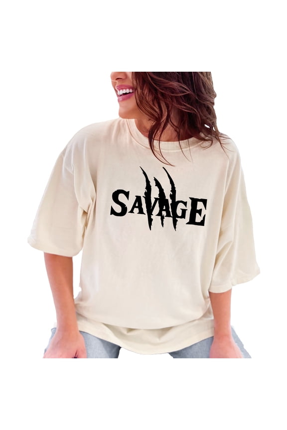 Savage Claw Marks Design, Ivory Comfort Colors T-Shirt, Large