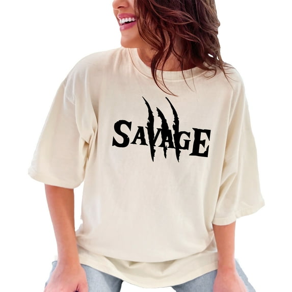 Savage Claw Marks Design, Ivory Comfort Colors T-Shirt, XL