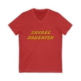 thumbnail image 1 of Savage Daughter Unisex Jersey Short Sleeve V-Neck Tee, 1 of 2