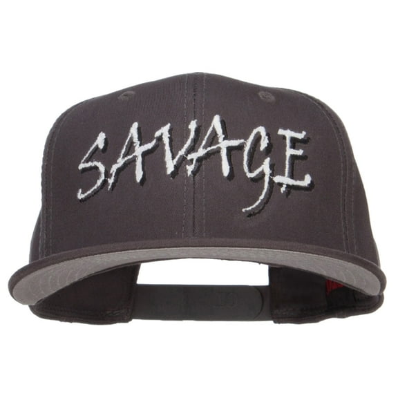 Savage Embroidered Cotton Snapback - Charcoal OSFM