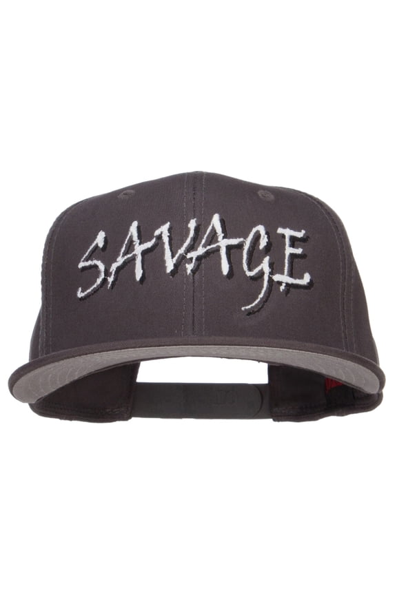 Savage Embroidered Cotton Snapback - Charcoal OSFM