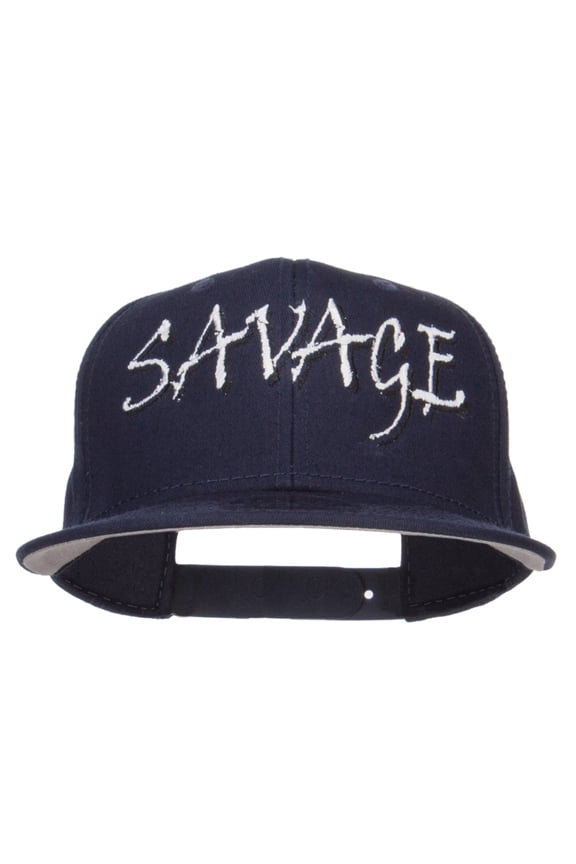 Savage Embroidered Cotton Snapback - Navy OSFM