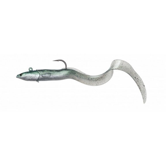 Savage Gear Real Eel Fishing Jigs, 12 in, 5 1/3 oz, Greenie, 1 Ct