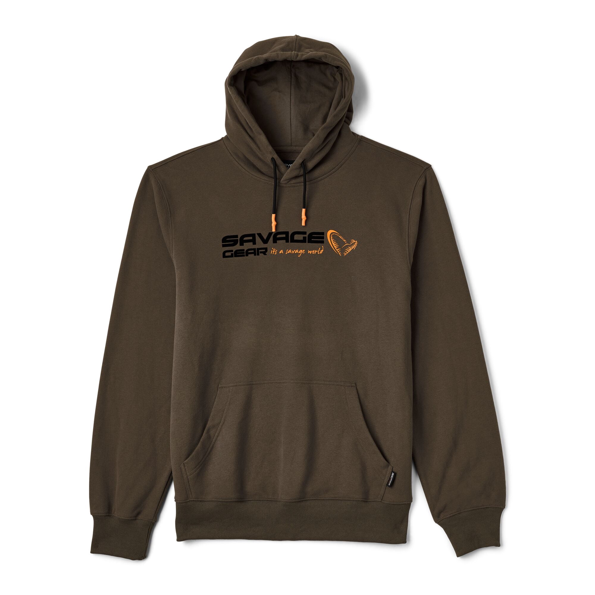 Savage Gear Logo Fleece Pullover Hoodie, Olive Green, Size L