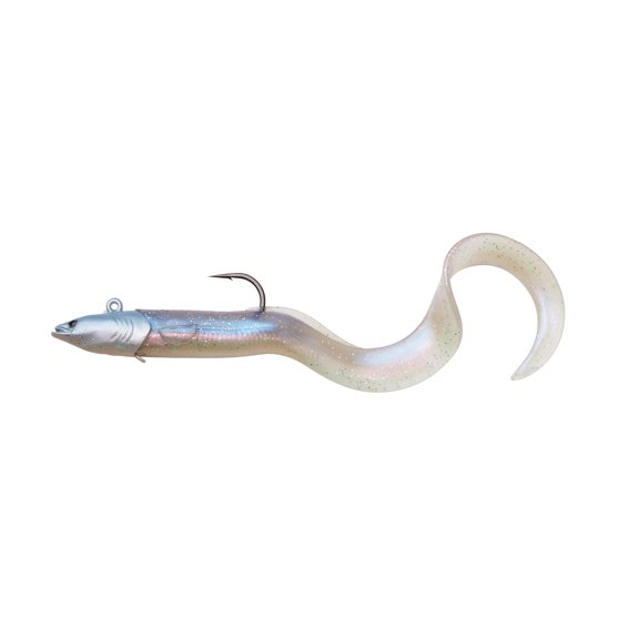 Savage Gear Real Eel Fishing Jigs, 12 in, 5 1/3 oz, Ghost Essence, 1 Ct