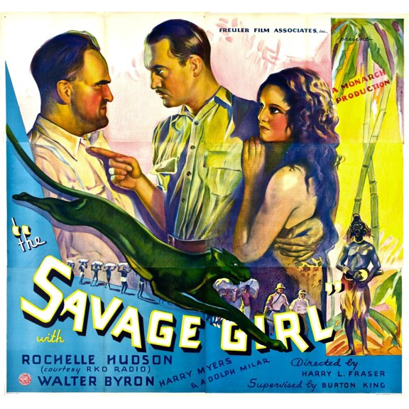 Savage Girl From Left: Adolph Milar Walter Byron Rochelle Hudson 1932 Movie Poster Masterprint (28 x 22)