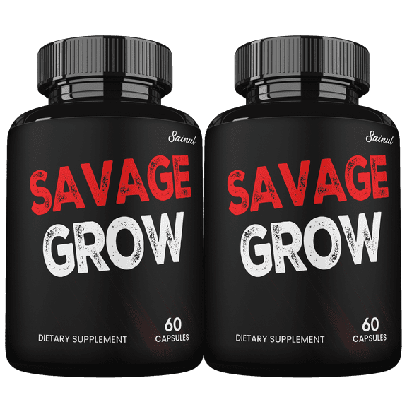 Savage Grow Capsules, Official Formula, Maximum Strength Supplement 2 Month Supply (2 Pack)