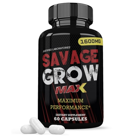 Savage Grow Max 1600MG Advanced Men's Heath Formula 60 Capsules