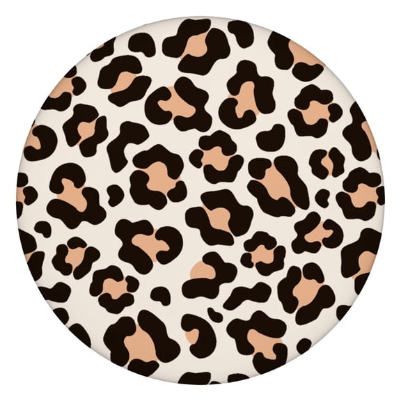 Savage Leopard Pattern Round Tablecloth - Windproof Elastic Edge, Durable Waterproof Table Cover for Parties