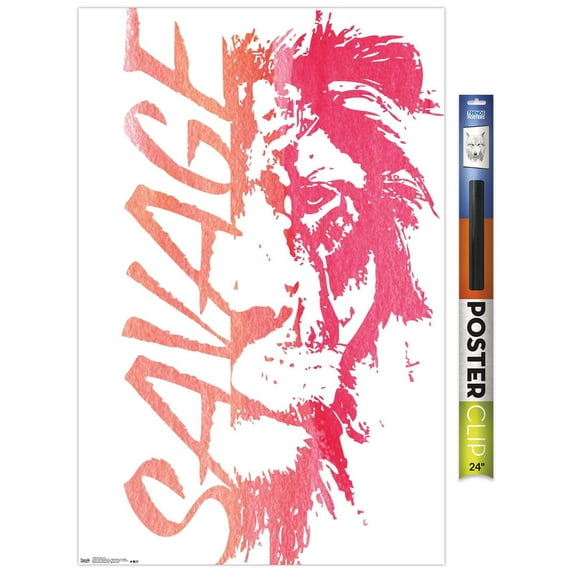 Savage Lion Wall Poster, 22.375" x 34"