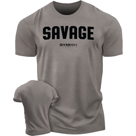 Savage Men's Workout Shirt for Men, Gym Funny Deadlift Lifting T-Shirt