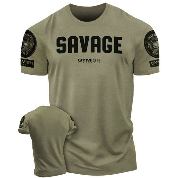 Savage Men's Workout Shirt for Men, Gym Funny Deadlift Lifting T-Shirt