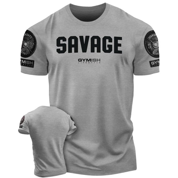 Savage Men's Workout Shirt for Men, Gym Funny Deadlift Lifting T-Shirt