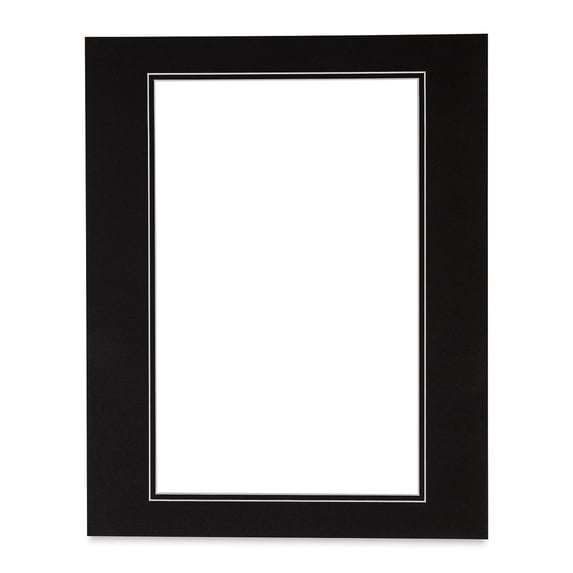 Savage Pre-Cut Double Mat - Matte Black/ Matte Black, 16" x 20" (11" x 17" Opening)