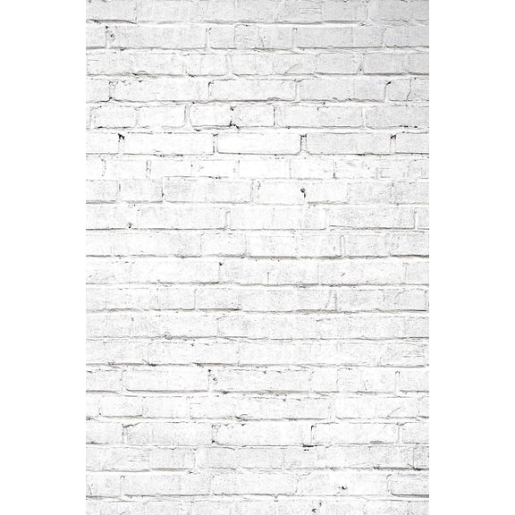 Savage Printed Vinyl Backdrop - White Brick - 5'x7'