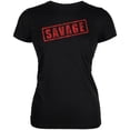 thumbnail image 1 of Savage Stamp Red Juniors Soft T Shirt Black SM, 1 of 1