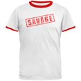 thumbnail image 1 of Savage Stamp Red Mens Ringer T Shirt White-Red SM, 1 of 1