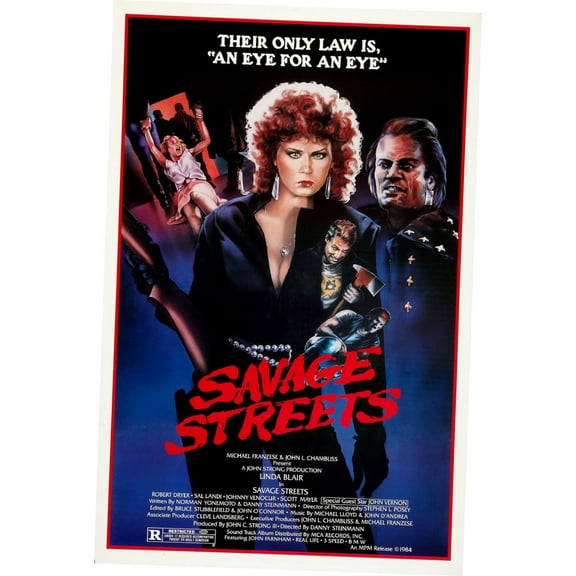 Savage Streets Movie poster 12x16 Print on Metal Sign 12in x 16in Square Adults AB Posters