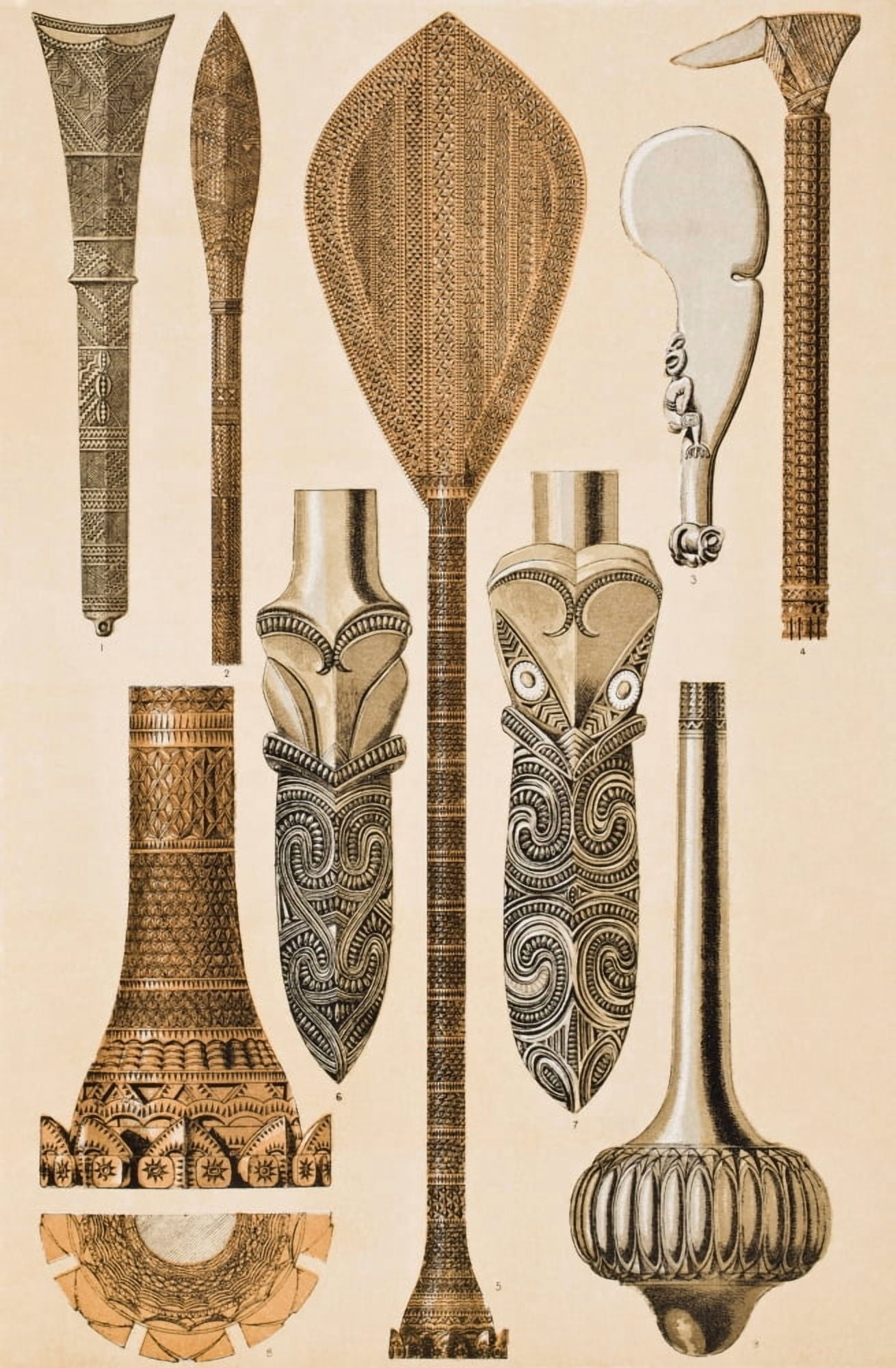 Savage Tribes No 3 Plate Iii From The Grammar Of Ornament By Owen Jones Published By Day & Son London 1865 Canvas Art - Ken Welsh Design Pics (12 x 18)