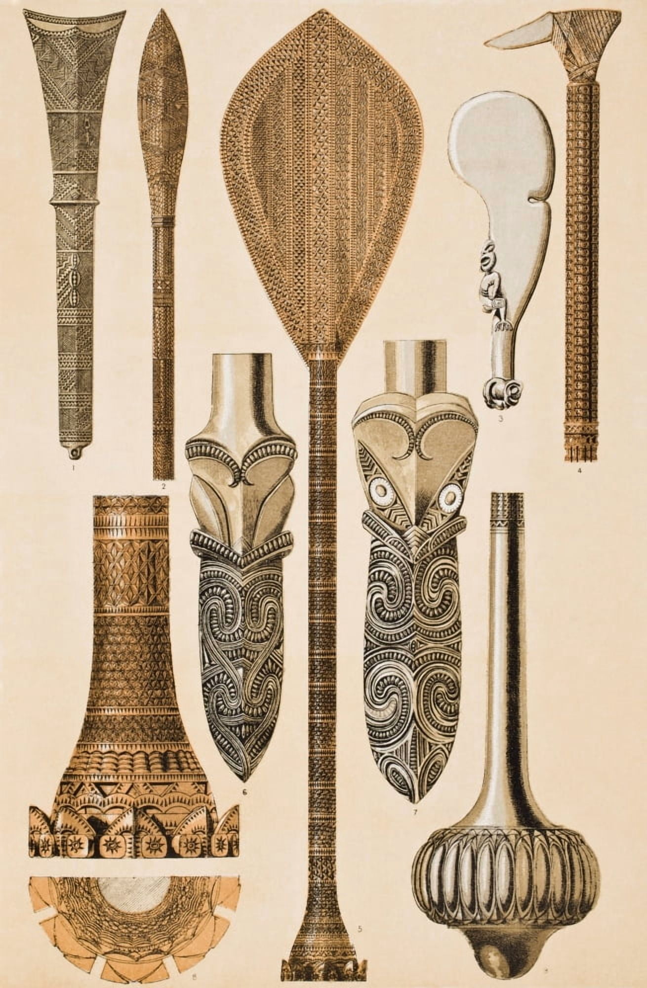 Savage Tribes No 3 Plate Iii From The Grammar Of Ornament By Owen Jones Published By Day & Son London 1865 Canvas Art - Ken Welsh Design Pics (24 x 36)