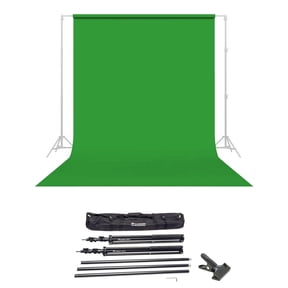Savage Widetone Seamless Background Paper, 86" wide x 36' Tech Green, #46 - Bundle With Flashpoint 10' Background Support System Air Cushioned, Flashpoint Clip Clamp with 2" Jaw