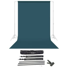 Savage Widetone Seamless Background Paper, 86" wide x 36' Ultramarine, #5 - Bundle With Flashpoint 10' Background Support System Air Cushioned, Flashpoint Clip Clamp with 2" Jaw