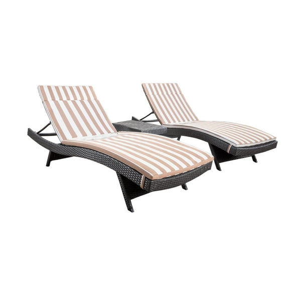 Savana 3-Piece Outdoor Wicker Lounge with Cushions and Coffee Table