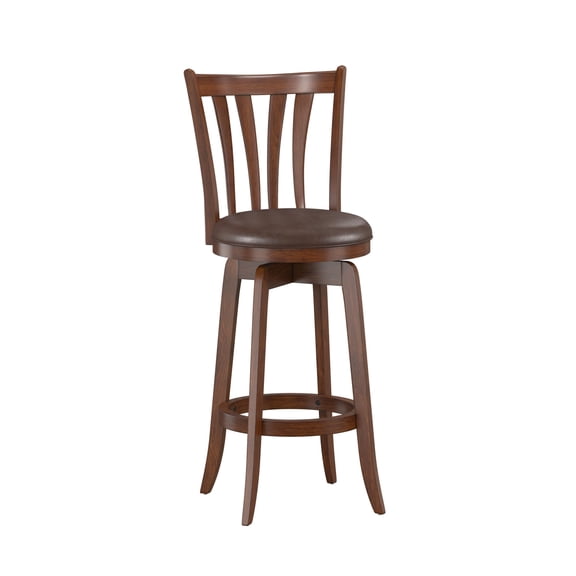 Savana Wood Bar Height Stool with Swivel Seat, Cherry Finish