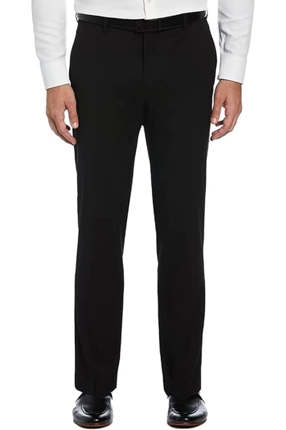 Men's Big & Tall Flat Front Performance No Iron Gabardine Dress Pants with Extendable Waistband