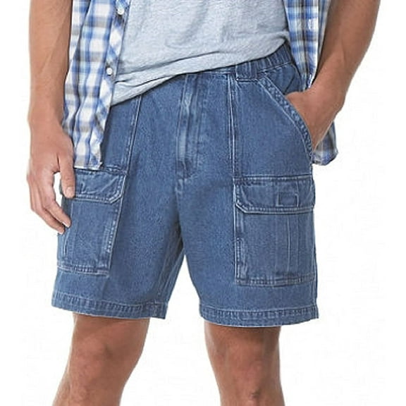 Savane Men's Comfort Hiking Cargo Shorts Denim 40