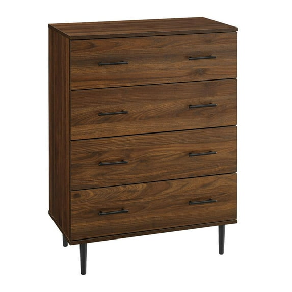 Savanna 30" Contemporary 4-Drawer Bedroom Chest in Dark Walnut