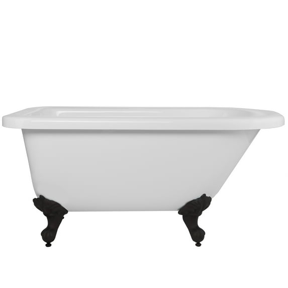Savanna 54 Inch Acrylic Classic Clawfoot Tub - No Faucet Drillings - Ball & Claw Feet