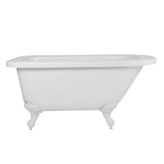 Savanna 60 Inch Acrylic Classic Clawfoot Tub - No Faucet Drillings - Ball & Claw Feet