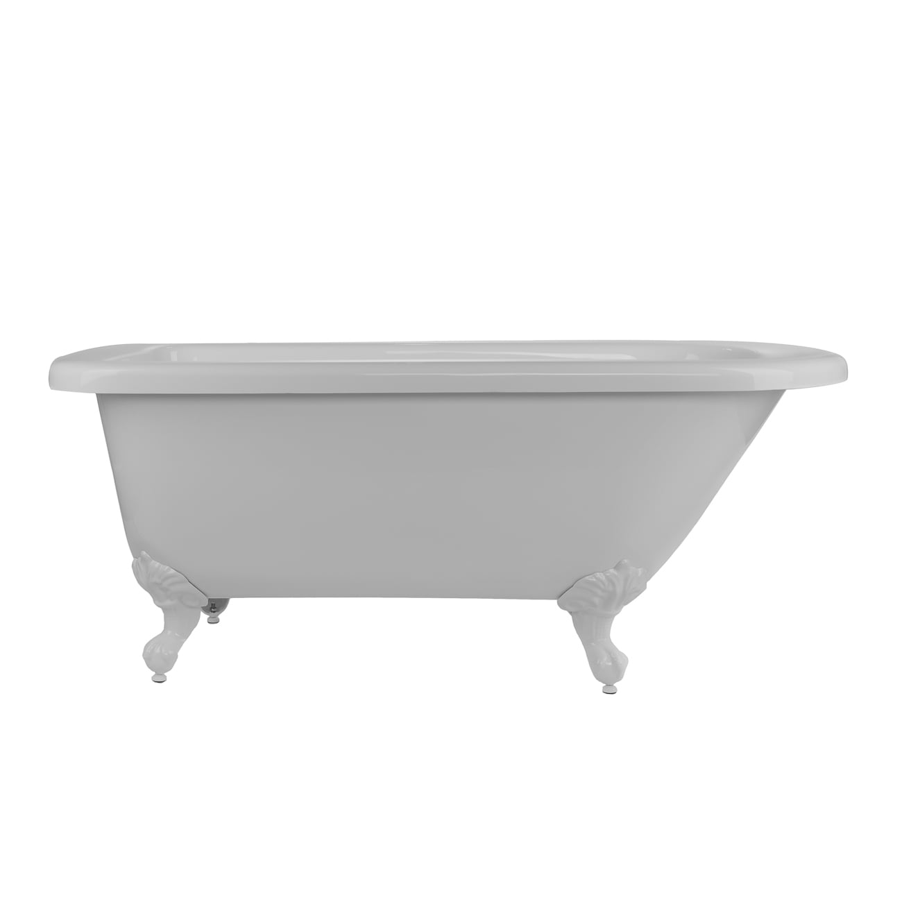 Savanna 60 Inch Acrylic Classic Clawfoot Tub - Wall Faucet Drillings
