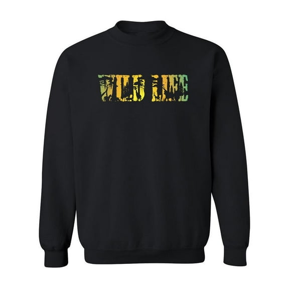 Savanna Animals In Black Sweatshirt Men -Image by Shutterstock, Male 5X-Large