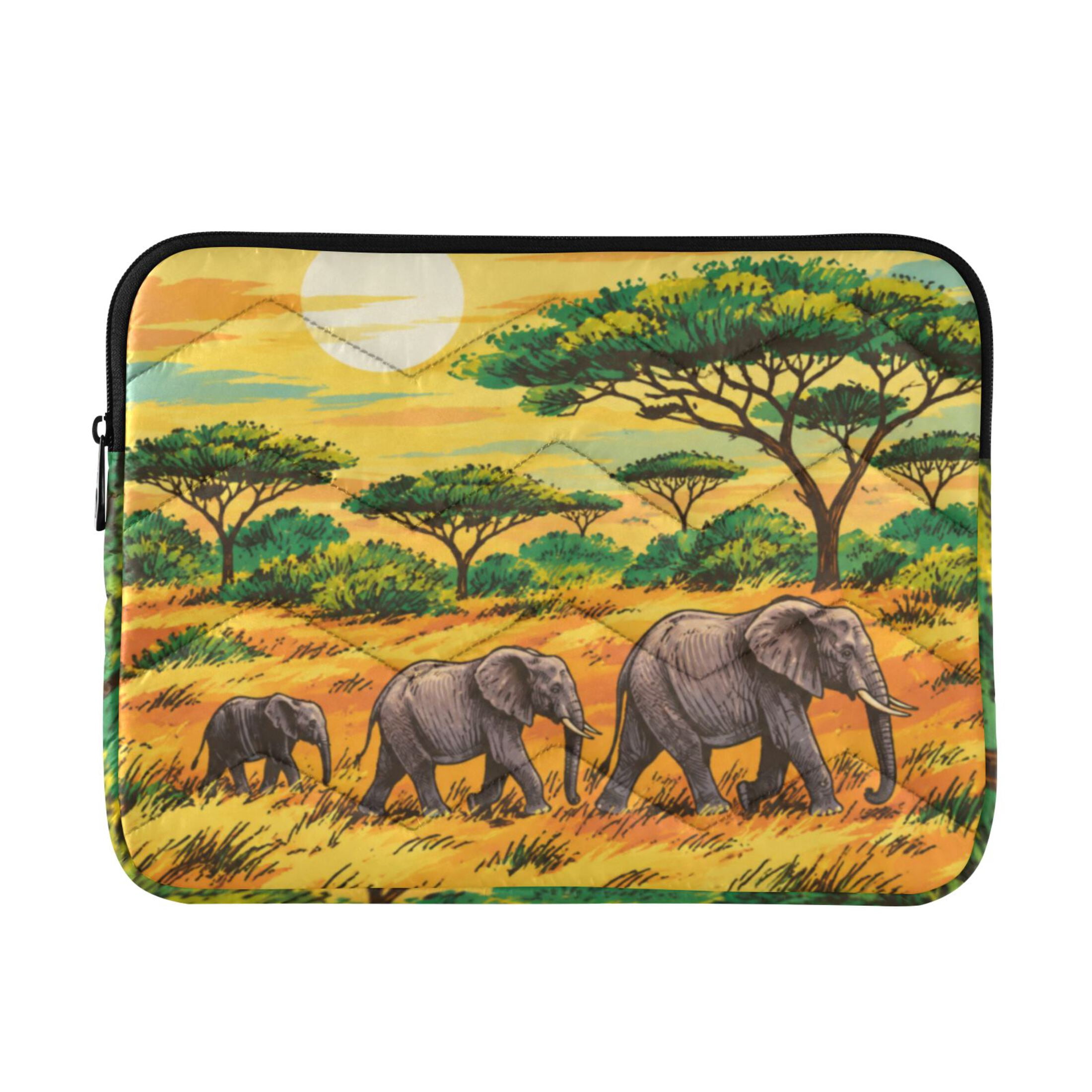 Savanna Elephants Printed Laptop Sleeve 15-16 Inch Computer Bag ...