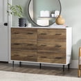thumbnail image 1 of Savanna Modern Wood 6 Drawer Dresser - White/Rustic Oak, 1 of 10